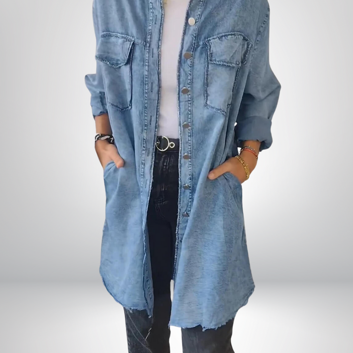 Thora - Stilvolle Jeansjacke mit Kragen