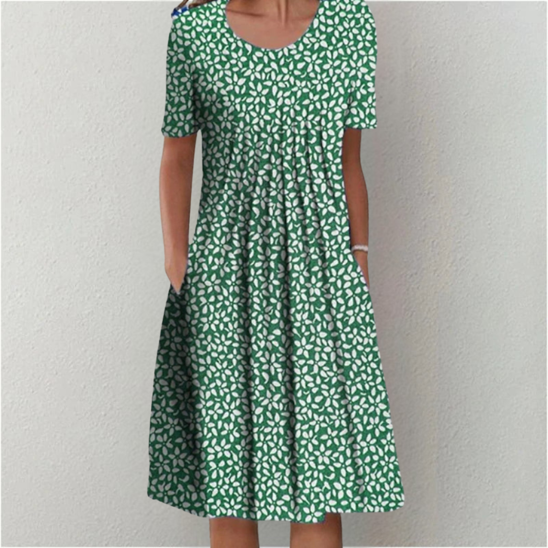 Hannah™ | Stilvolle und Lässige Blumen Kleid mit Taschen