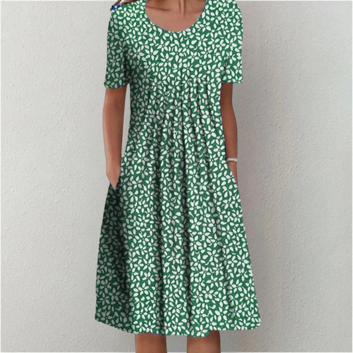 Hannah™ | Stilvolle und Lässige Blumen Kleid mit Taschen