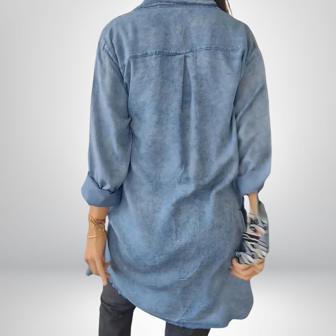 Thora - Stilvolle Jeansjacke mit Kragen