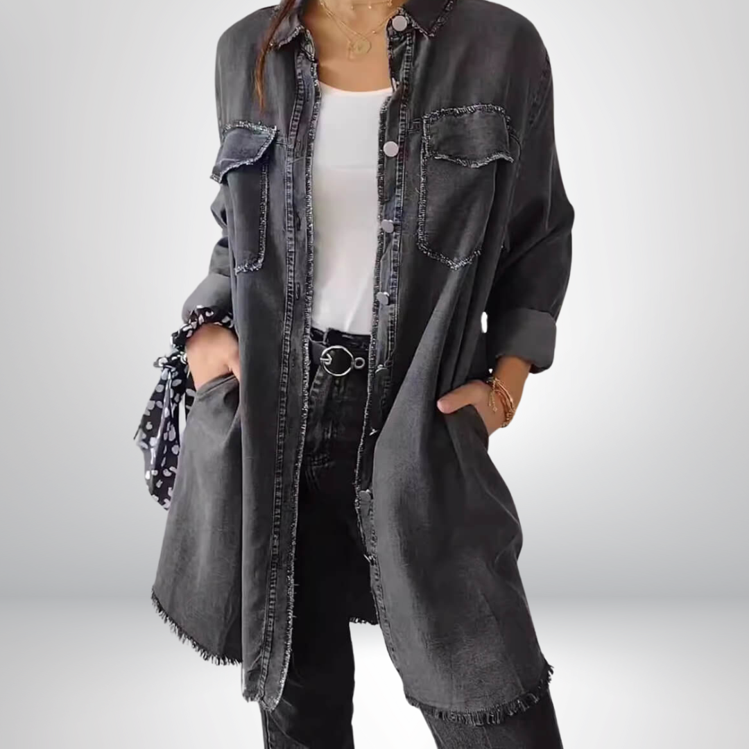 Thora - Stilvolle Jeansjacke mit Kragen