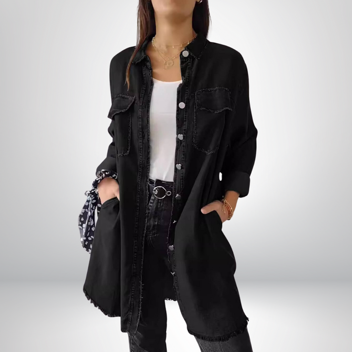 Thora - Stilvolle Jeansjacke mit Kragen