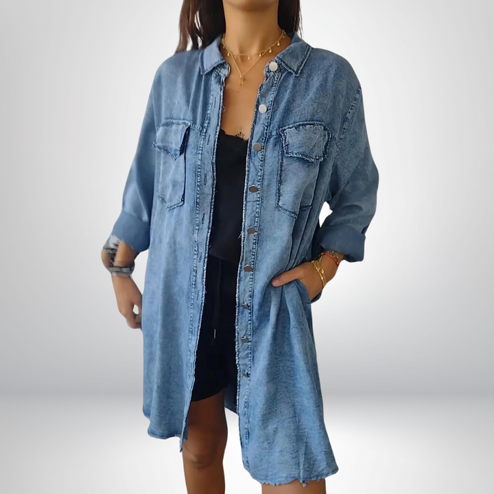Thora - Stilvolle Jeansjacke mit Kragen