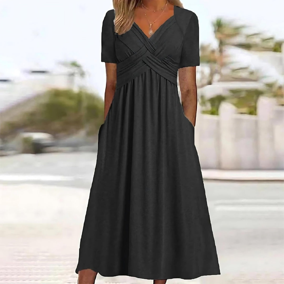 Jamaica - Elegantes Midikleid wit Bauchabdeckung