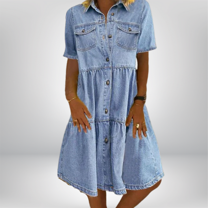 Gudrun - Boho Jeanskleid