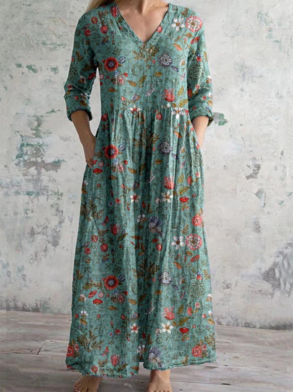 Celestine | Maxi-Kleid mit Vintage-Blumenprint