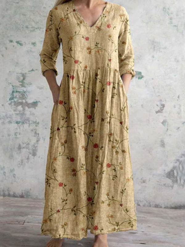 Celestine | Maxi-Kleid mit Vintage-Blumenprint