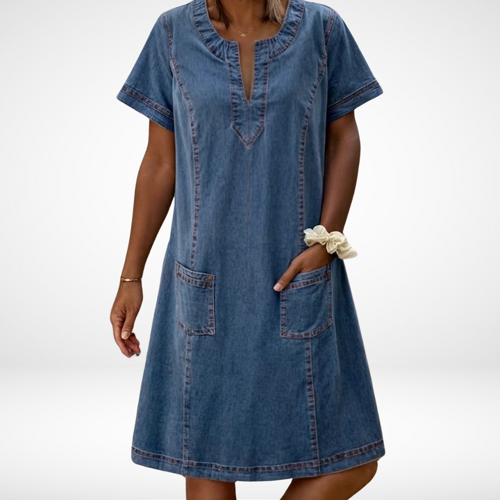 Ortrun - Weiches Jeanskleid