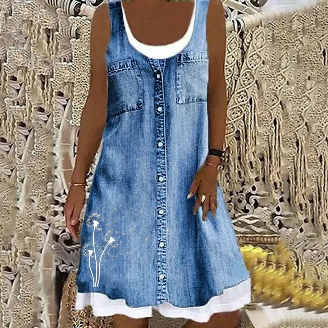 Sibylla - Elegantes Soft Jeanskleid