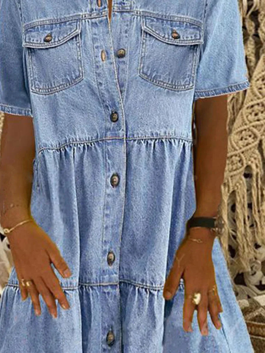 Gudrun - Boho Jeanskleid