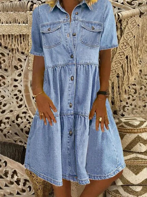 Gudrun - Boho Jeanskleid