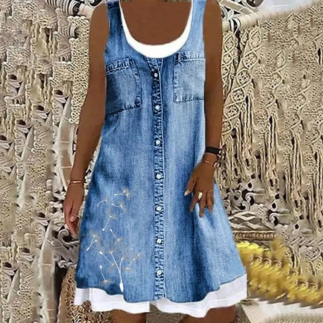 Sibylla - Elegantes Soft Jeanskleid