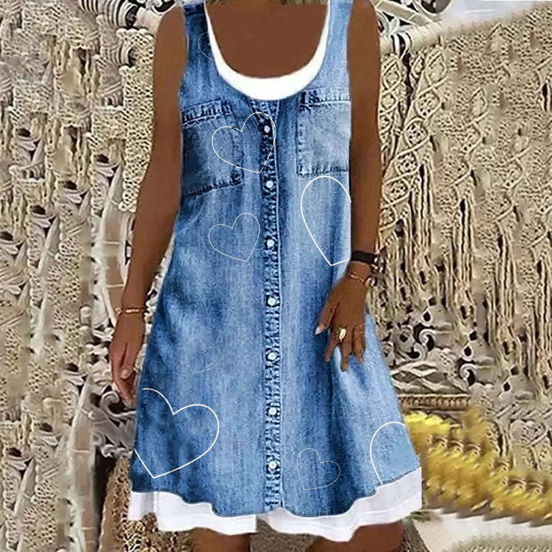 Sibylla - Elegantes Soft Jeanskleid