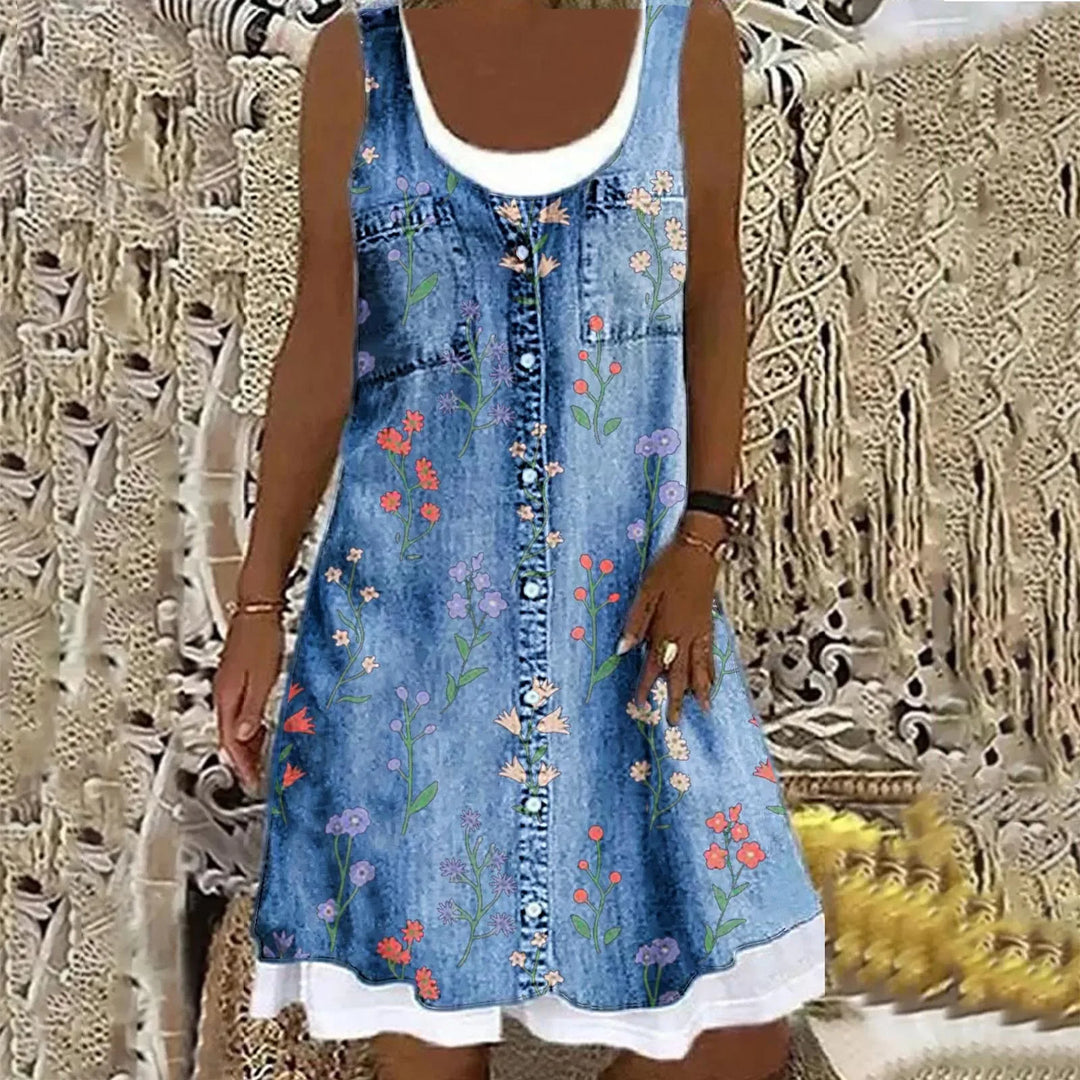 Sibylla - Elegantes Soft Jeanskleid