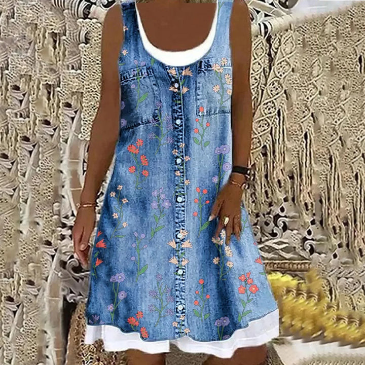 Sibylla - Elegantes Soft Jeanskleid