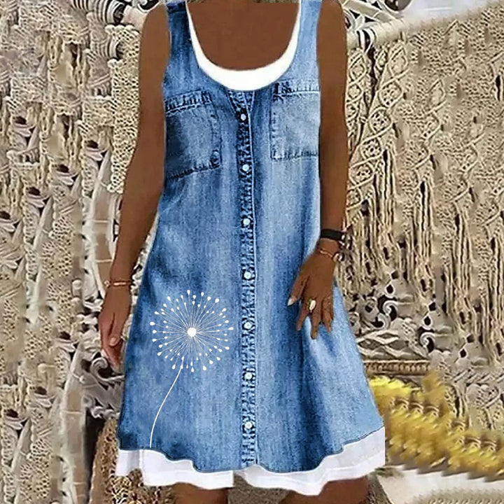 Sibylla - Elegantes Soft Jeanskleid