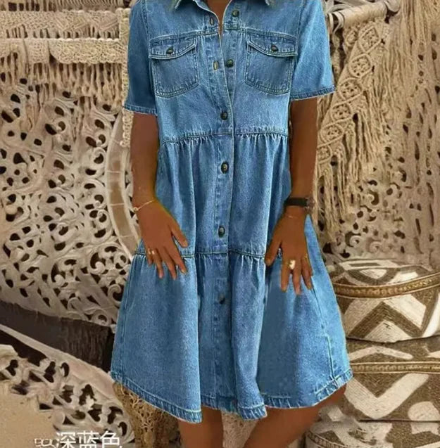 Gudrun - Boho Jeanskleid