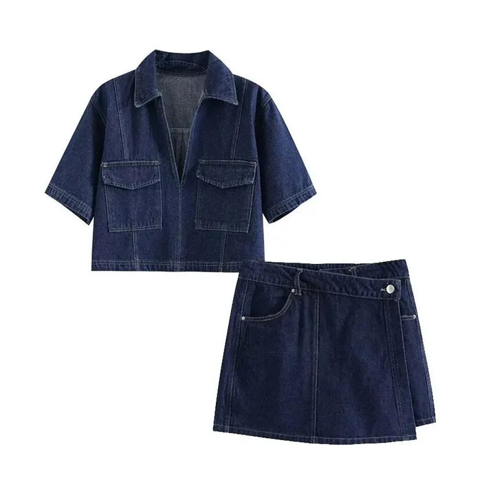Adalind - Denim Set mit V-Ausschnitt