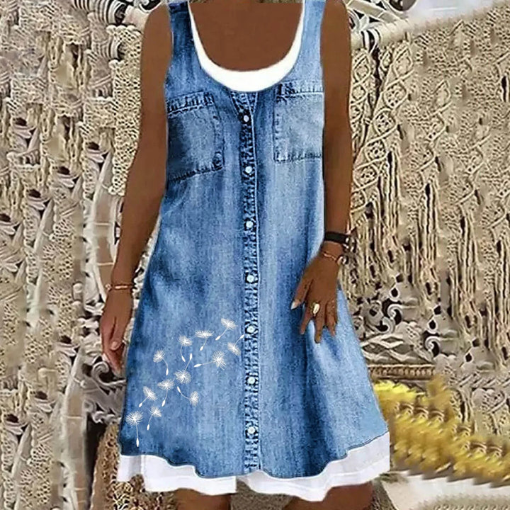 Sibylla - Elegantes Soft Jeanskleid