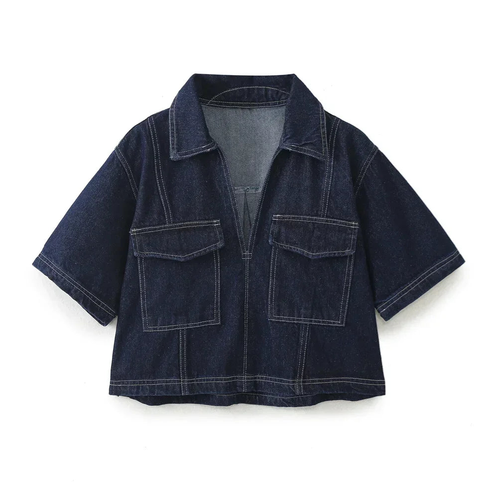 Adalind - Denim Set mit V-Ausschnitt