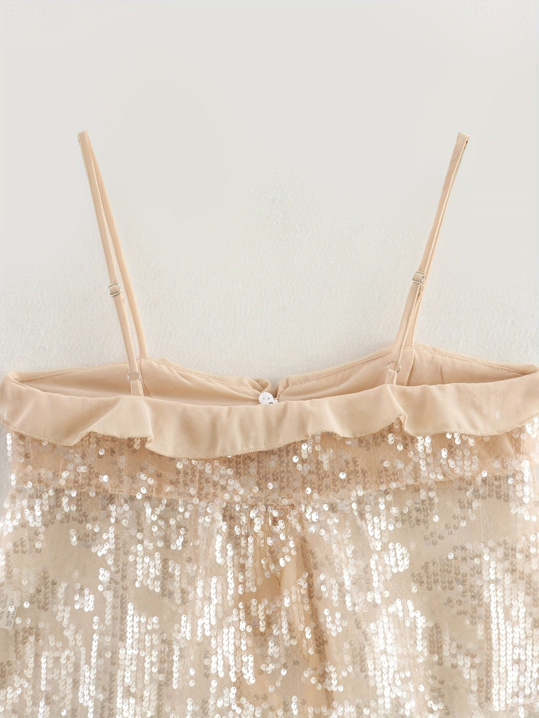 Pailletten-Rüschentop - Champagne Glow