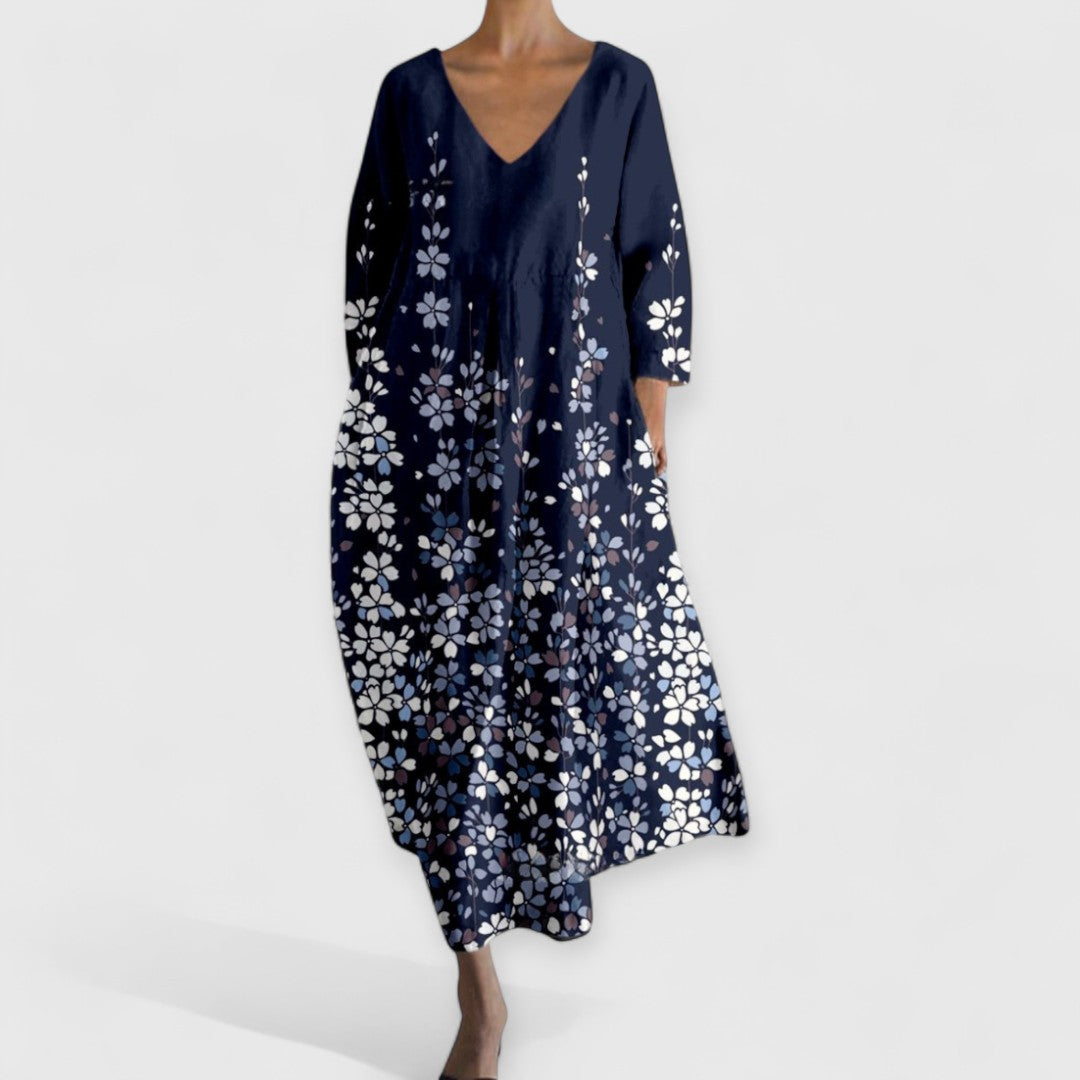 Raine - Elegantes V-Ausschnitt Kleid