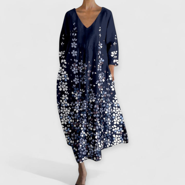 Raine - Elegantes V-Ausschnitt Kleid