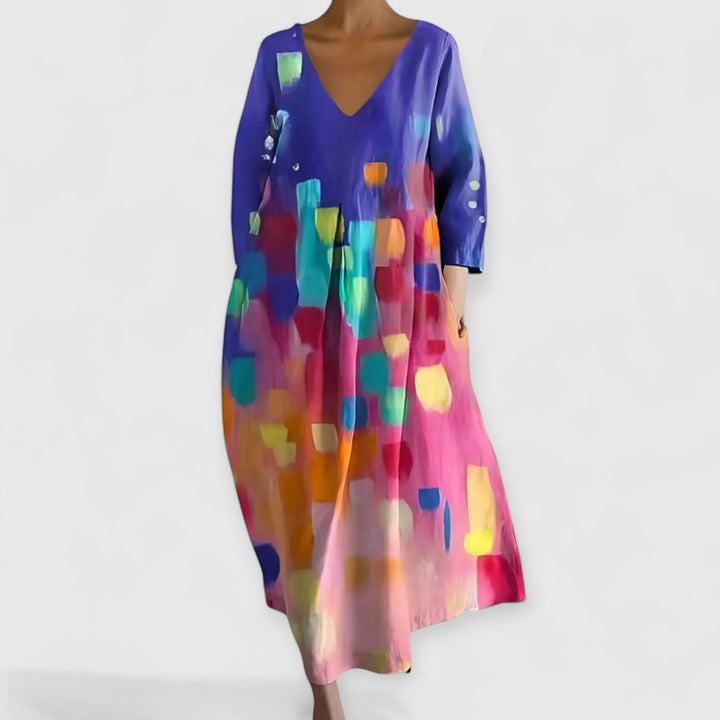 Prinses - Elegantes V-Ausschnitt Kleid